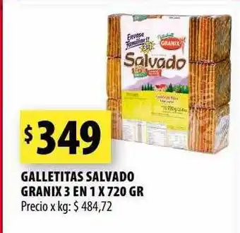 Punto Mayorista Galletitas salvado granix 3 en 1 oferta