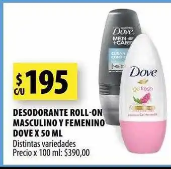 Punto Mayorista Desodorante roll-on masculino y femenino dove oferta