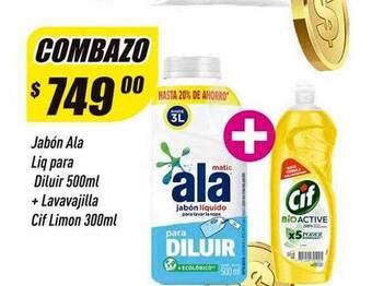 Supermercados Comodin Jabón ala liq para diluir + lavavajilla cif limon oferta