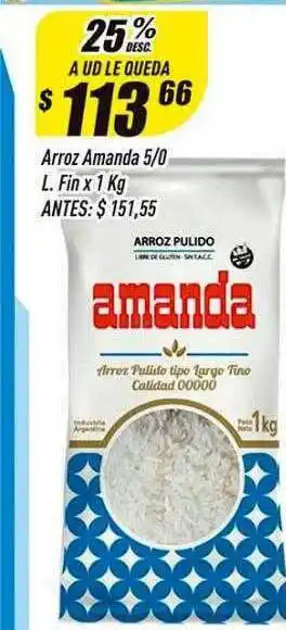 Supermercados Comodin Arroz amanda 5 0 l fin 25% desc oferta