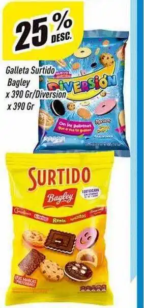 Supermercados Comodin Galleta surtido bagley 25% desc oferta