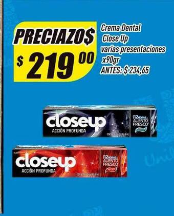 Supermercados Comodin Crema dental close up oferta