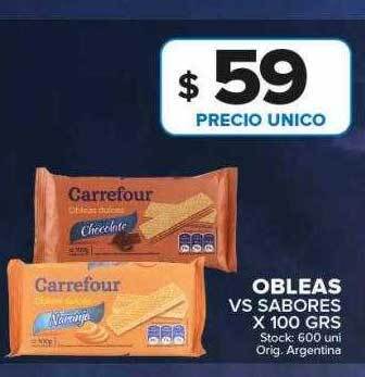 Carrefour Maxi Obleas vs sabores oferta