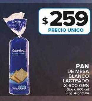 Carrefour Maxi Pan de mesa blanco lacteado oferta