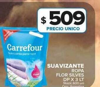 Carrefour Maxi Suavizante ropa flor silves oferta
