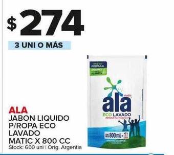 Carrefour Maxi Ala jabon liquido p ropa eco lavado matic oferta