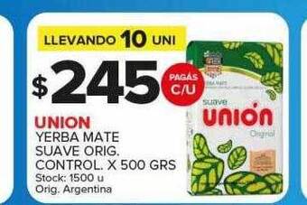 Carrefour Maxi Union yerba mate suave orig. control oferta