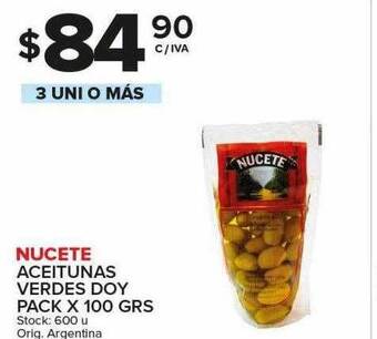 Carrefour Maxi Nucete aceitunas verdes doy pack oferta