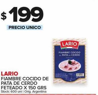 Carrefour Maxi Lario fiambre cocido de pata de cerdo feteado oferta