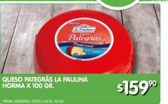 Jumbo Queso pategrás la paulina horma oferta