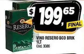 Supermercados Yaguar Vino resero bco brik oferta