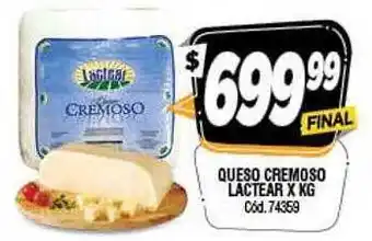 Supermercados Yaguar Queso cremoso lactear oferta