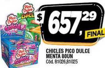 Supermercados Yaguar Chicles pico dulce menta oferta