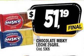 Supermercados Yaguar Chocolate misky leche oferta