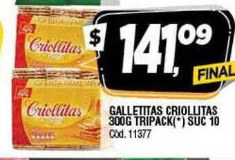 Supermercados Yaguar Galletitas criollitas tripack oferta