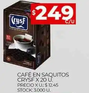 Supermercados DIA Cafe en saquitos crysf oferta