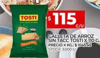 Supermercados DIA Galleta de arroz sin tacc tosti oferta
