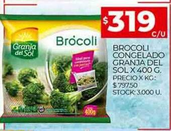 Supermercados DIA Brocoli congelado granja del sol oferta
