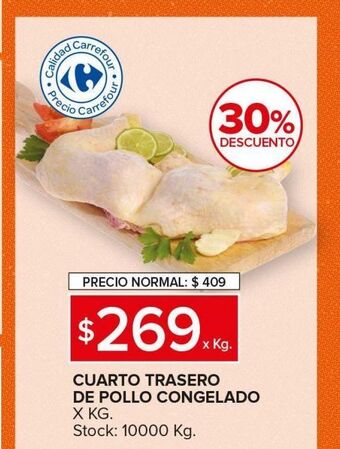Carrefour Maxi Cuarto trasero de pollo congelado oferta