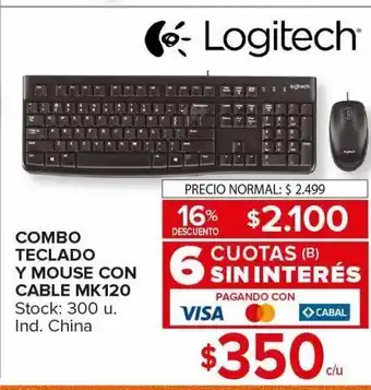 Carrefour Maxi Teclado y mouse con cable oferta