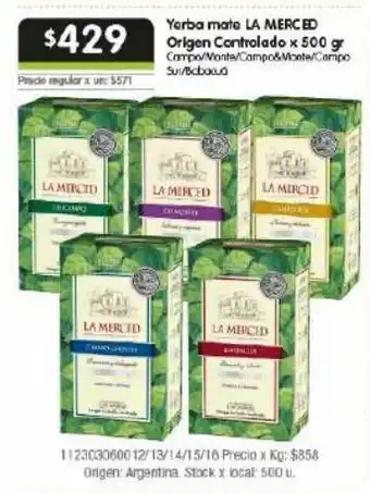 Jumbo Yerba mate la merced x 500g oferta