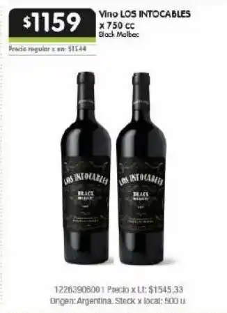 Jumbo Vino los intocables x 750cc oferta