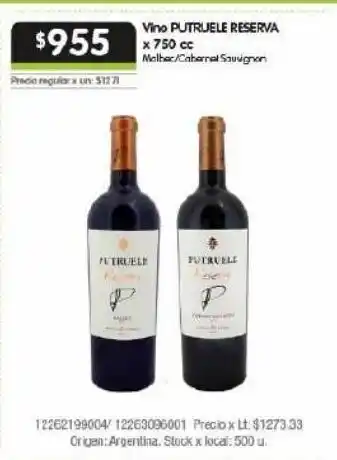 Jumbo Vino putruele x 750cc oferta