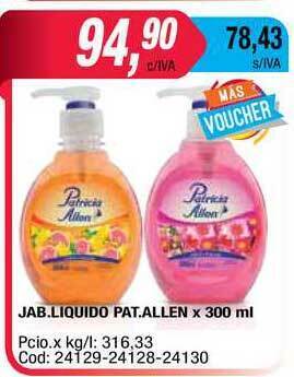 Maxiconsumo Jab. Liquido Pat. Allen oferta