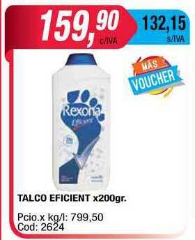 Maxiconsumo Talco Eficient x 200gr oferta
