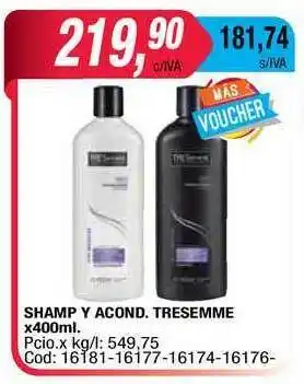 Maxiconsumo Sham Y Acond. Tresemme x 400ml oferta