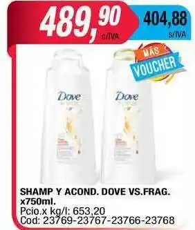 Maxiconsumo Shamp Y Acond. Dove Vs. Frag. x 750ml oferta