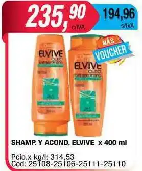Maxiconsumo Shamp. Y Acond. Elvive x 400ml oferta