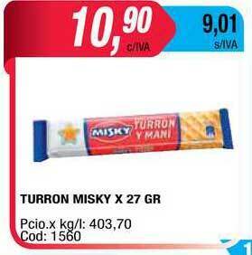 Maxiconsumo Turron Misky x 27gr oferta