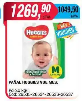 Maxiconsumo Pañal Huggies Vde. Mes. oferta