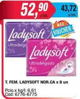 Maxiconsumo T. Fem. Ladysoft Nor. Ca x 8 un oferta