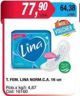 Maxiconsumo T. Fem. Lina Norm. C. A. 16un oferta