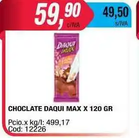 Maxiconsumo Choclate Daqui Max x 120gr oferta