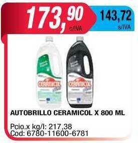 Maxiconsumo Autobrillo Ceramicol x 800ml oferta