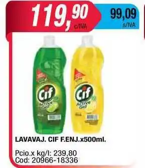 Maxiconsumo Lavavaj. Cif F. Enj. x500 ml oferta