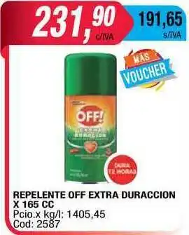Maxiconsumo Repelente Off Extra Duraccion x165 cc oferta