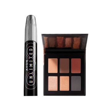 Avon Set x2 paleta all nudes + mascara unlimited oferta