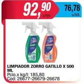 Maxiconsumo Limpiador Zorro Gatillo X500 ML oferta