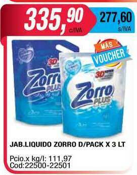 Maxiconsumo Jab. Liquido Zorro D Pack X 3LT oferta