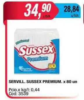 Maxiconsumo Servill. Sussex Premium x 80un oferta