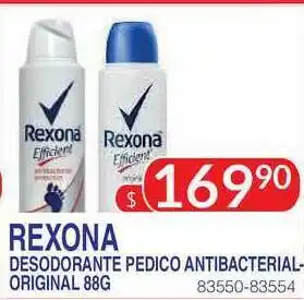 Masivos Rexona Desodorante Pedico Antibacterial-Original 88G oferta
