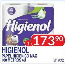 Masivos Higienol Papel Higienico Max 100 Metros 4U oferta