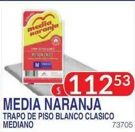 Masivos Media Naranja Trapo De Piso Blanco Clasico Mediano oferta