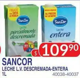 Masivos Sancor Leche L.V. Descremada-Entera 1L oferta