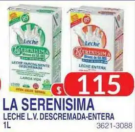 Masivos La Serenisima Leche L.V. Descremada-Entera 1L oferta