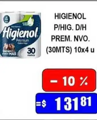 Dulcenter Higienol P-Hig. D-H Prem. NVO. (30MTS) 10x4 U oferta
